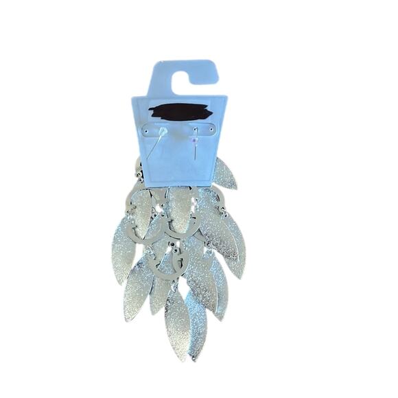 Silvertone Dangling Chandelier Earrings - Picture 2 of 4